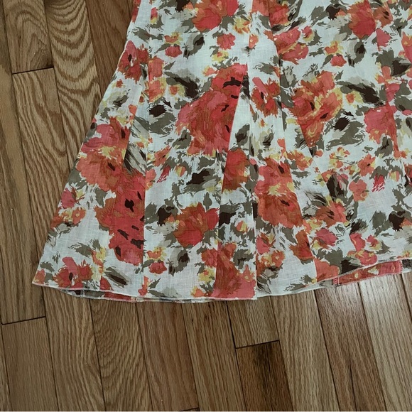 Womens Sarah Arizona Side Zip Linen Flared A-Line Skirt Size M Built in Slip - Picture 5 of 9